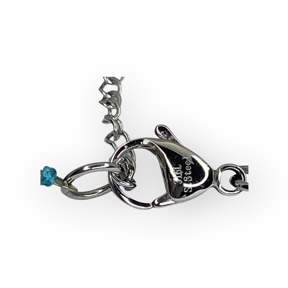 new Larimar Dolphin Stone Collar Necklace ❤︎ Woven Chips ❤︎ Stones Gems Crystals - Picture 11 of 16